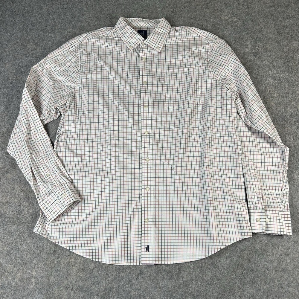 Johnnie-O Prep-formance Shirt Mens XL Checkered Plaid Button Down Flaw